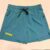 Teal Short in Small - Neon Yellow Logo